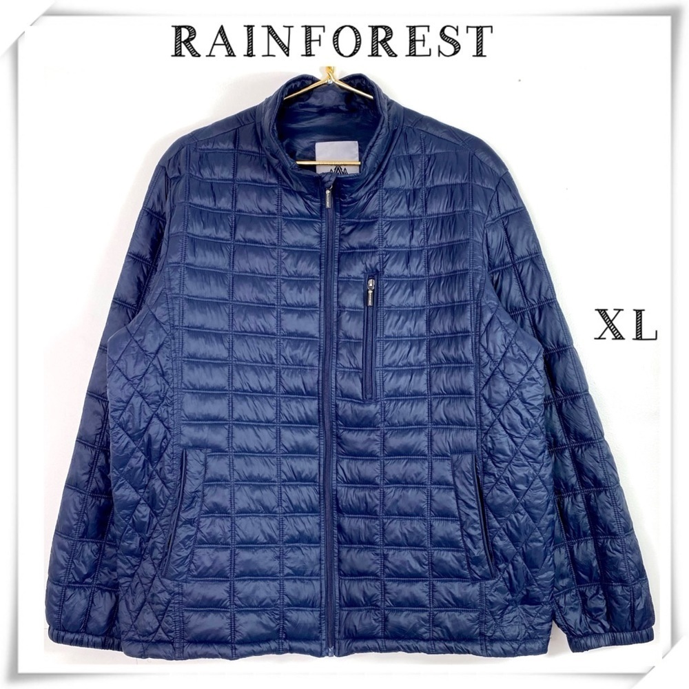 Rainforest Winter Quilted Puffer Jacket in Navy Blue Size XL